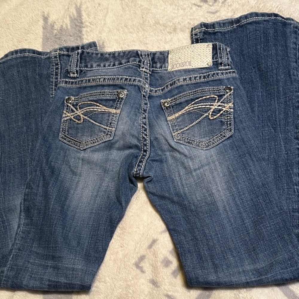 Rock & Roll Cowgirl girls Embellished Blue Jeans size 8